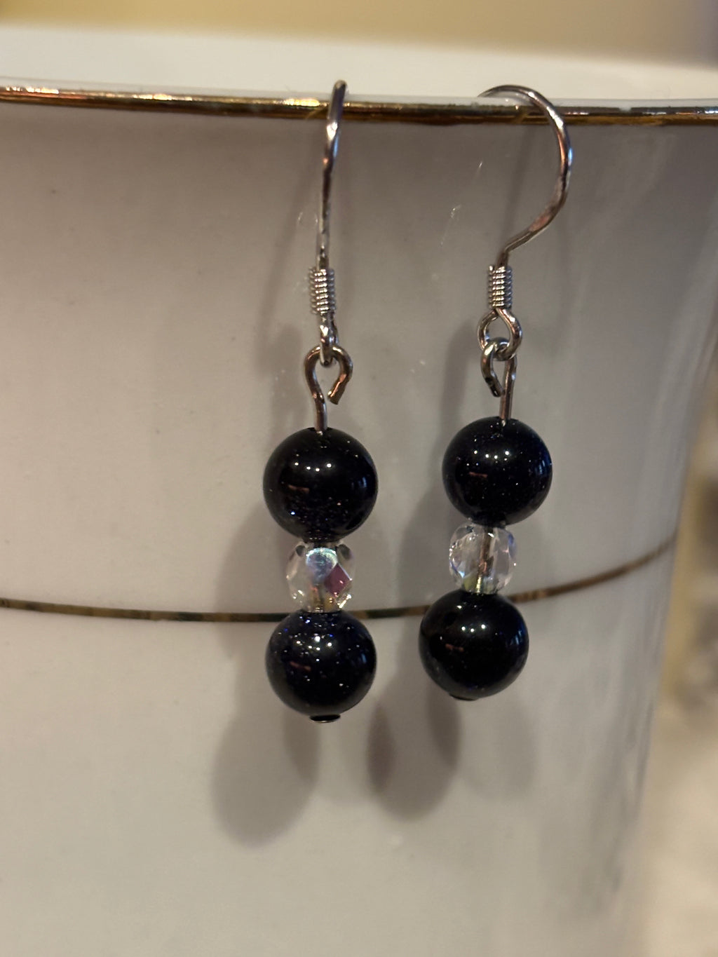 Blue Moonstone Dangle Earrings – Minimalist Celestial Gemstone Jewelry