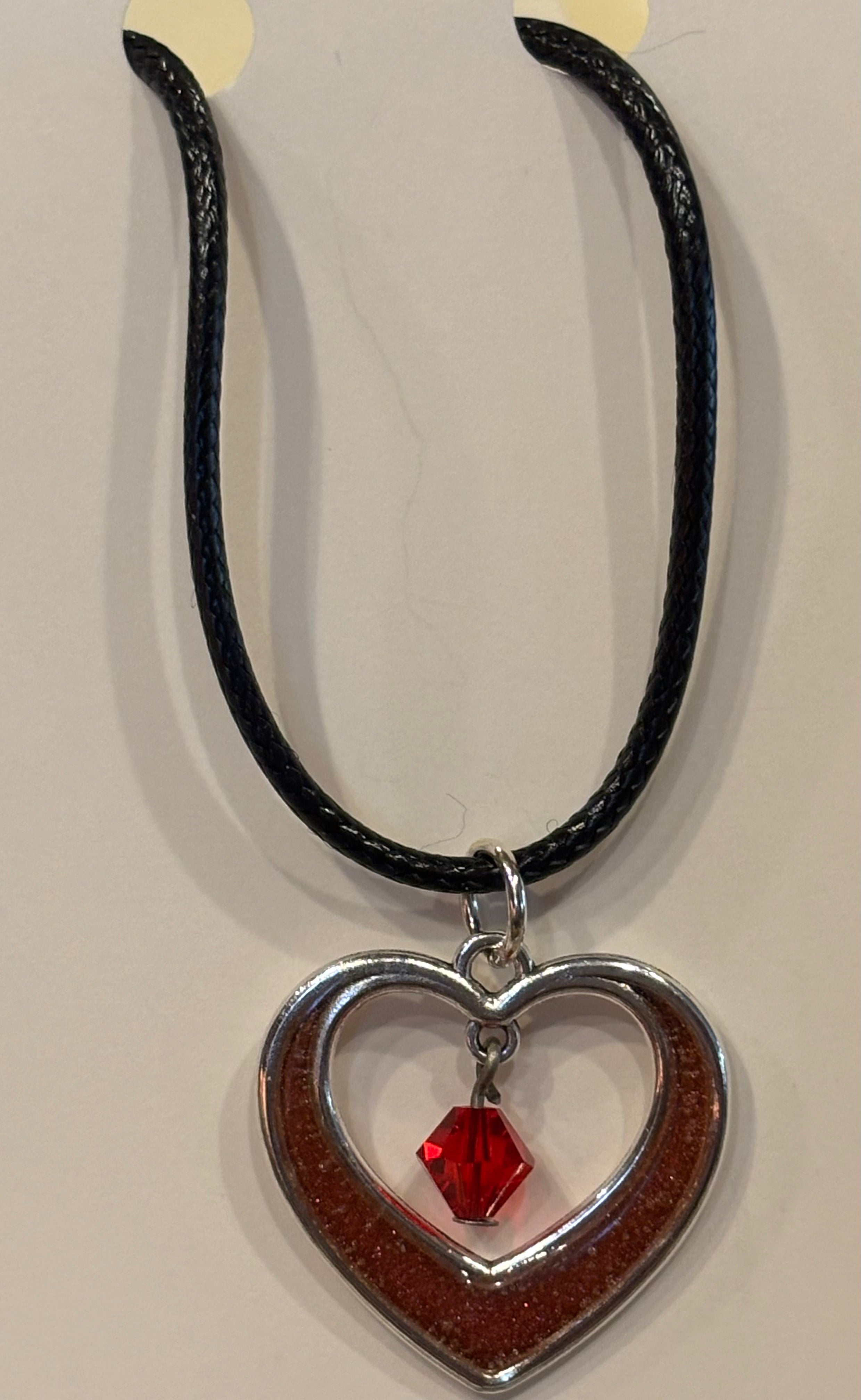 Resin Heart Choker – Pendant Statement Necklace, Handmade Romantic Jewelry