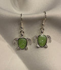 Sea Turtle Dangle Earrings – Resin-Filled Silver Ocean Jewelry (Multiple Colors)