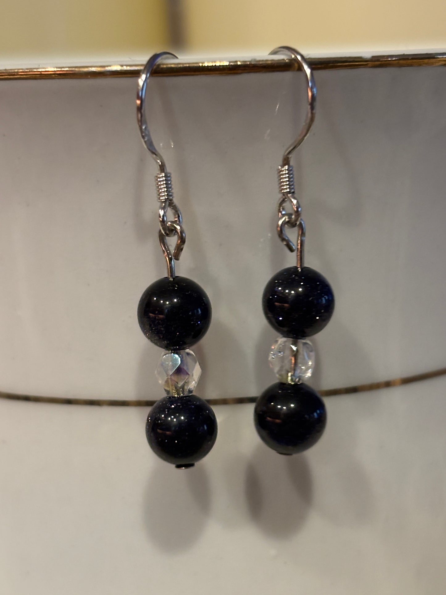 Blue Moonstone Dangle Earrings – Minimalist Celestial Gemstone Jewelry