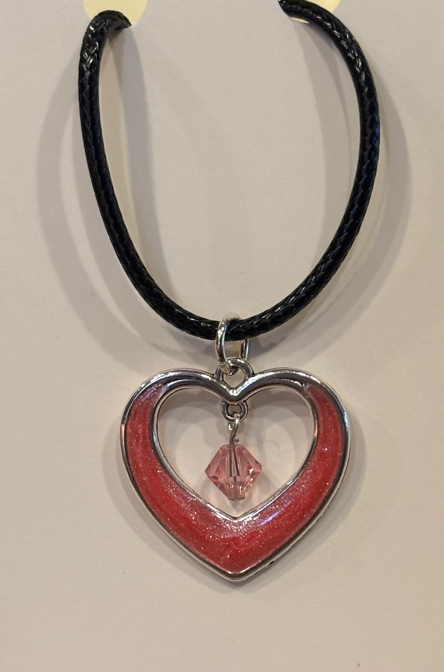Resin Heart Choker – Pendant Statement Necklace, Handmade Romantic Jewelry