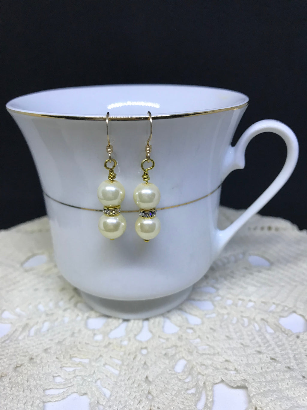Swarovski Cream Pearl Dangle Earrings – Elegant Bridal & Classic Jewelry