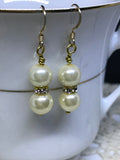 Swarovski Cream Pearl Dangle Earrings – Elegant Bridal & Classic Jewelry