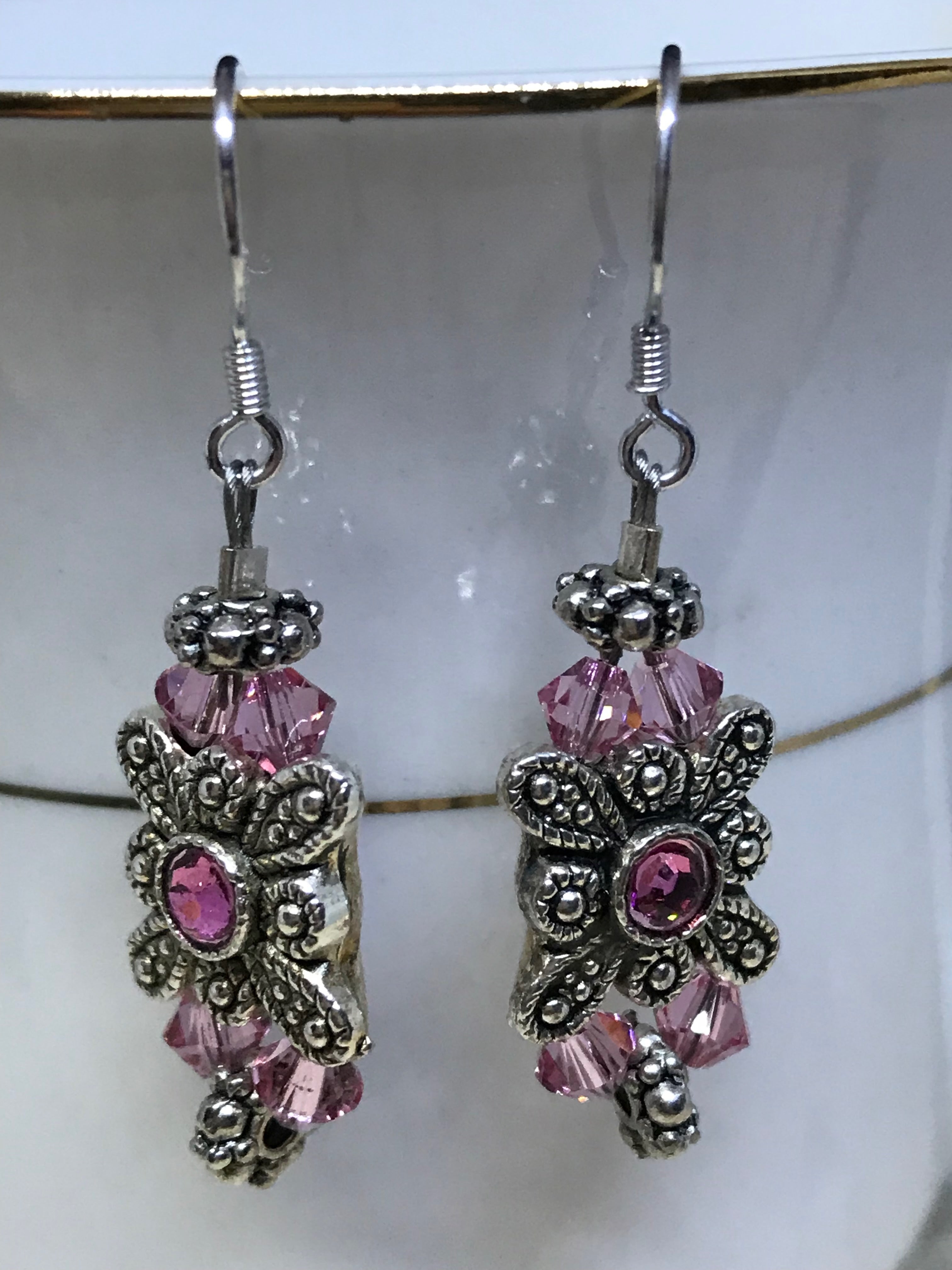 Vintage-Style Swarovski Crystal Dangle Earrings – Elegant Heirloom Jewelry