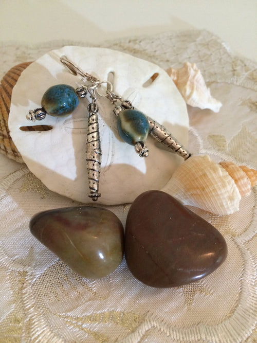 Boho Indigo Dangle Earrings – Lightweight Handmade Blue Statement Earrings