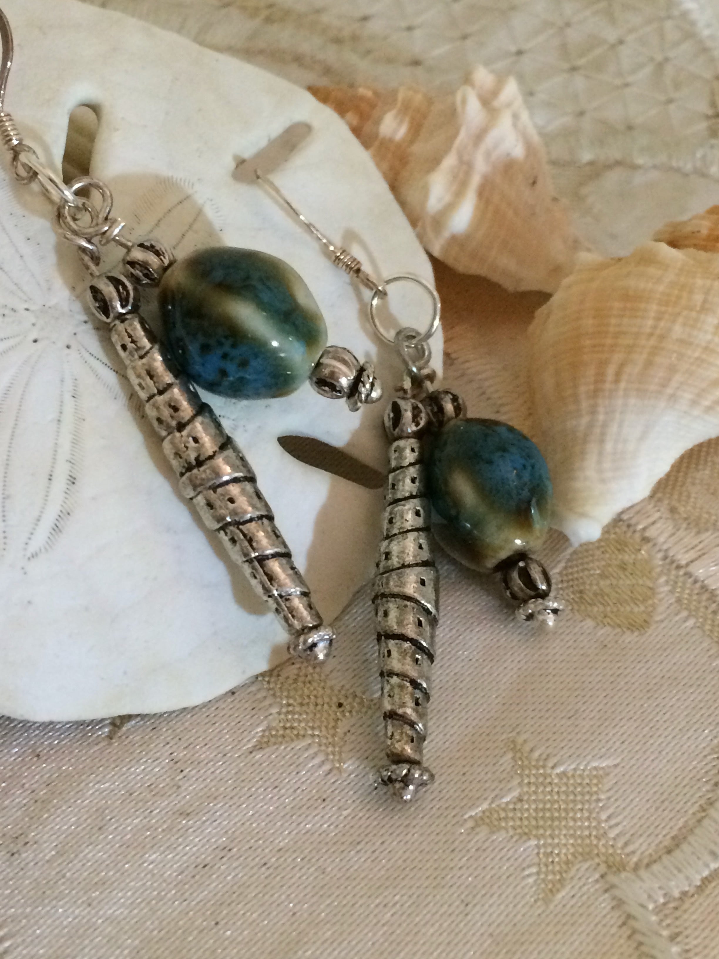 Boho Indigo Dangle Earrings – Lightweight Handmade Blue Statement Earrings