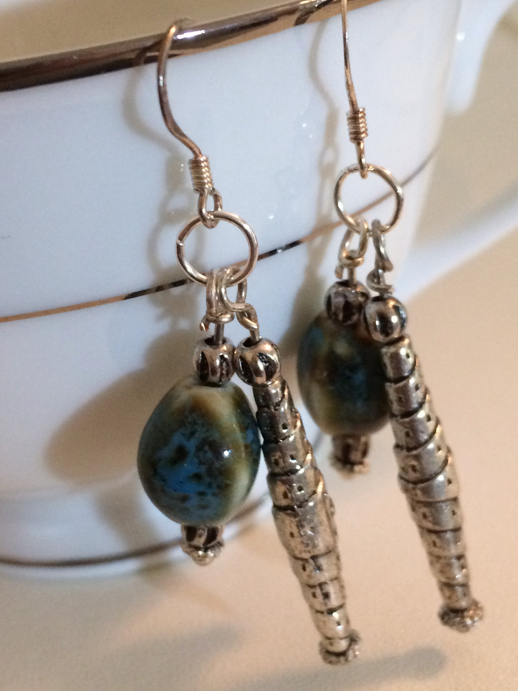 Boho Indigo Dangle Earrings – Lightweight Handmade Blue Statement Earrings
