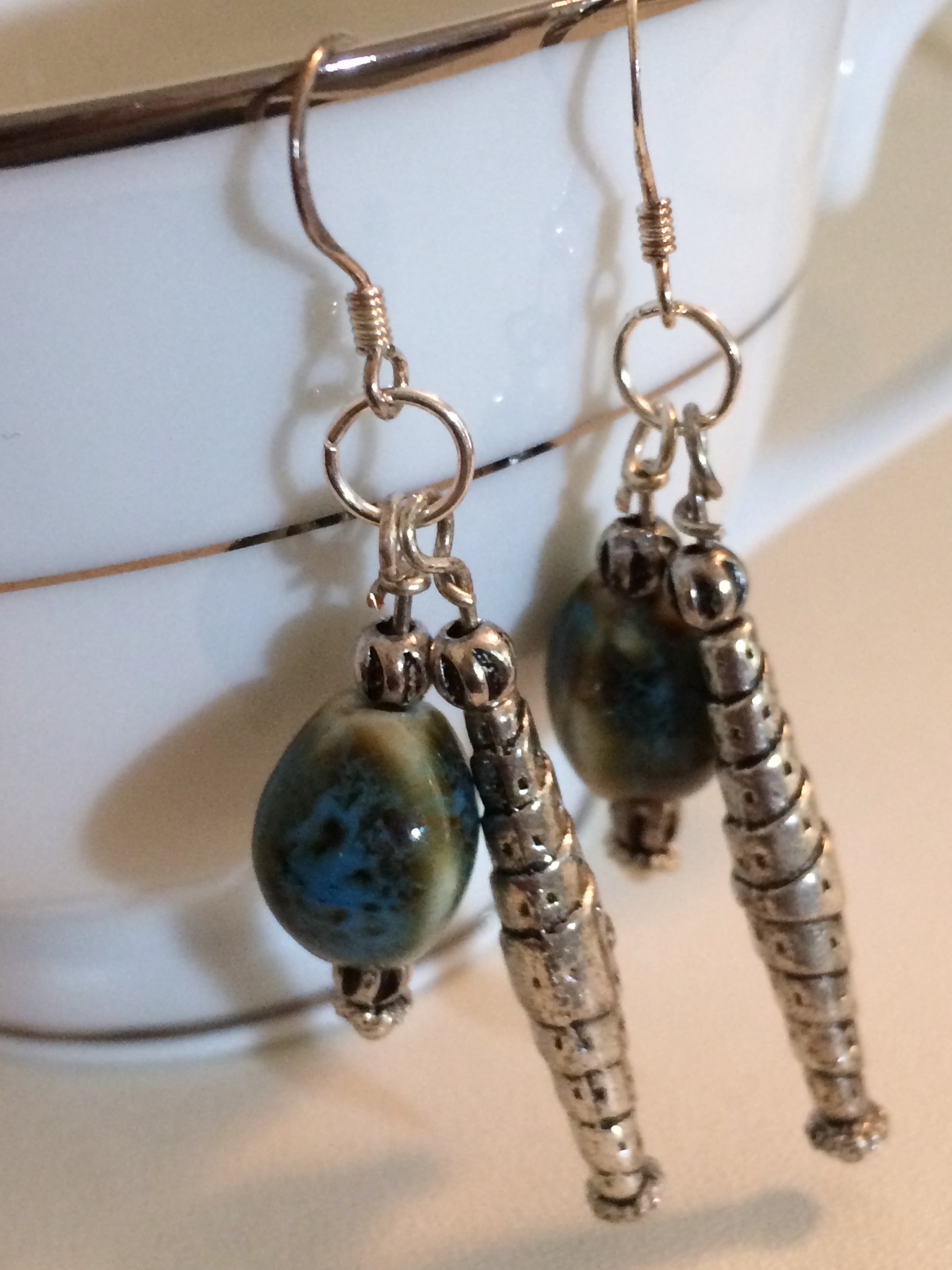 Boho Indigo Dangle Earrings – Lightweight Handmade Blue Statement Earrings