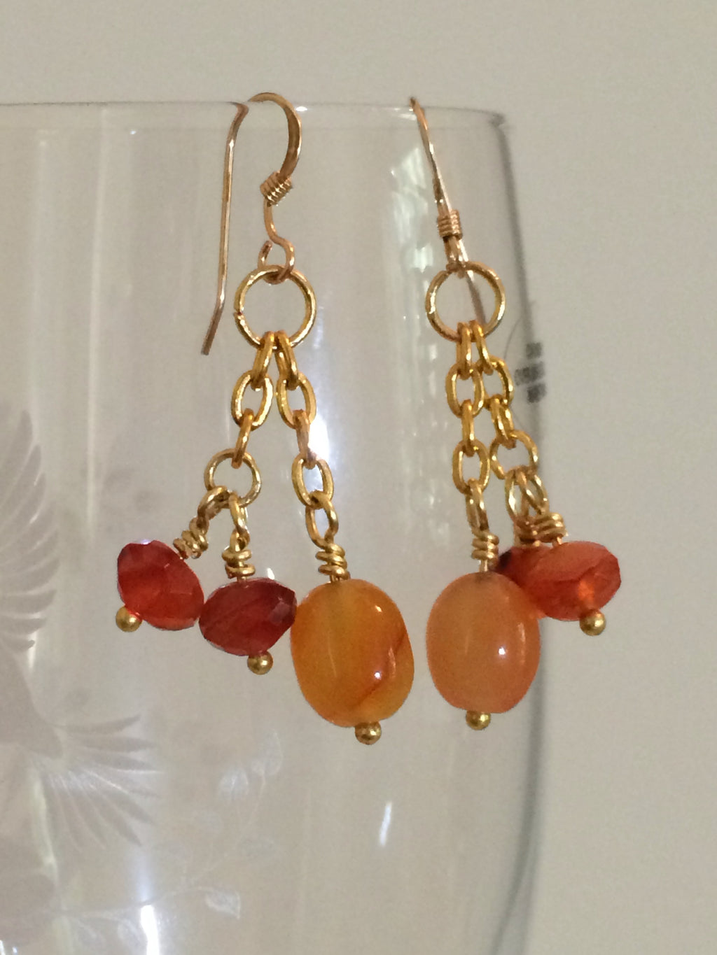Carnelian Dragon Tears Earrings – Boho Mystical Gemstone Dangles