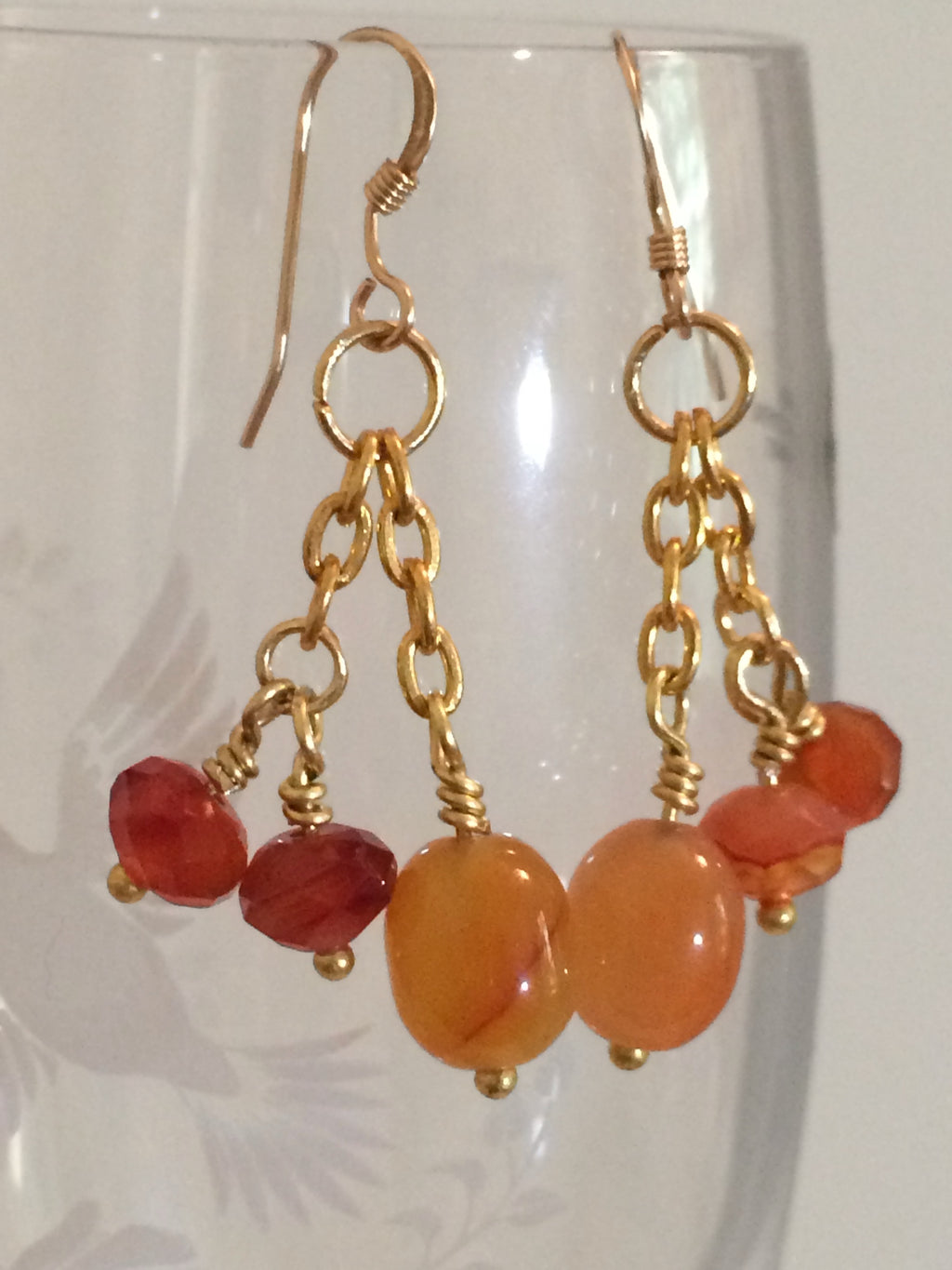 Carnelian Dragon Tears Earrings – Boho Mystical Gemstone Dangles
