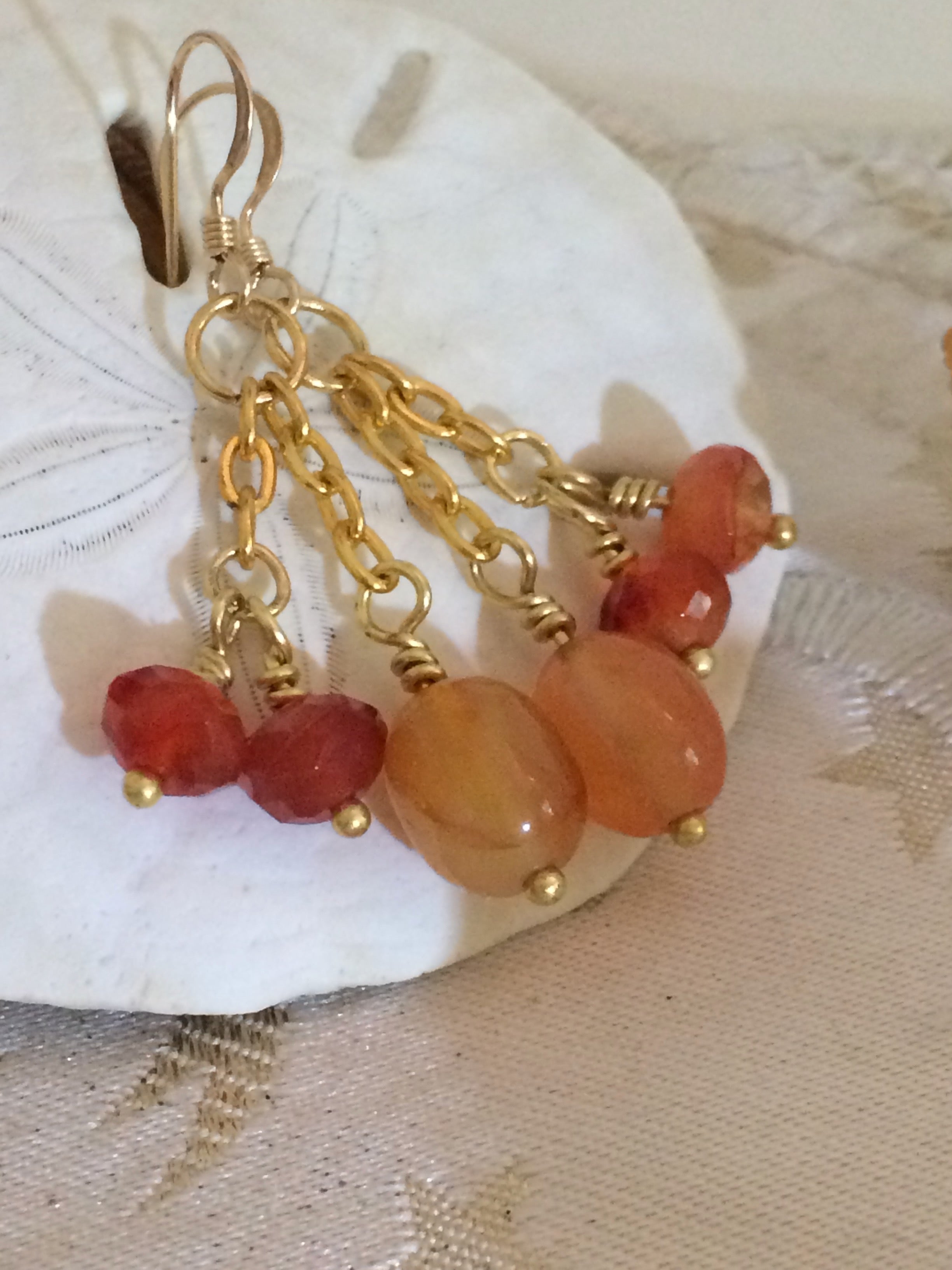 Carnelian Dragon Tears Earrings – Boho Mystical Gemstone Dangles