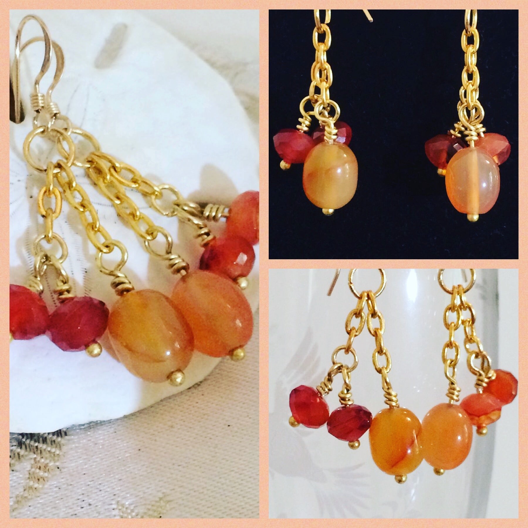 Carnelian Dragon Tears Earrings – Boho Mystical Gemstone Dangles