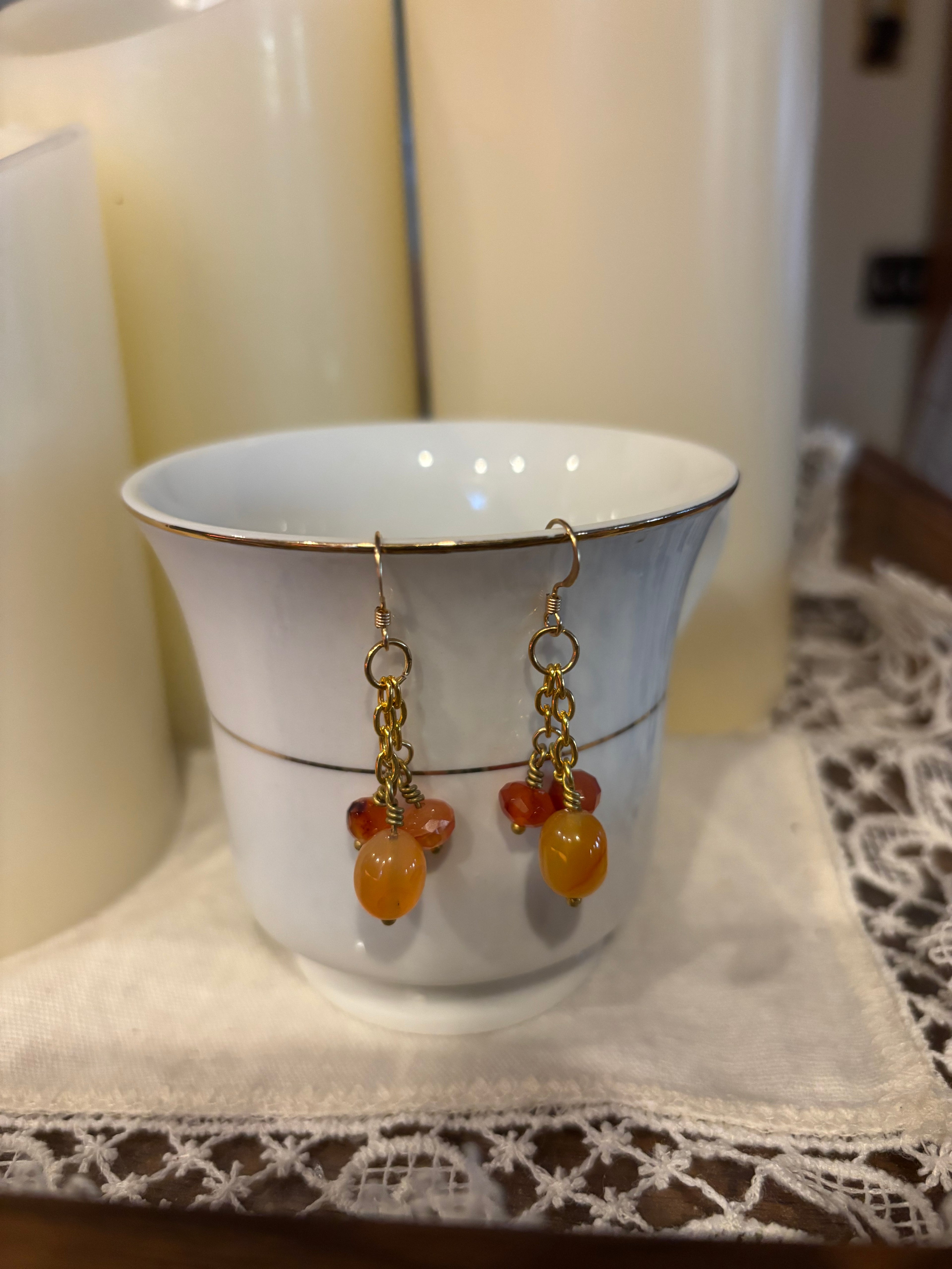 Carnelian Dragon Tears Earrings – Boho Mystical Gemstone Dangles