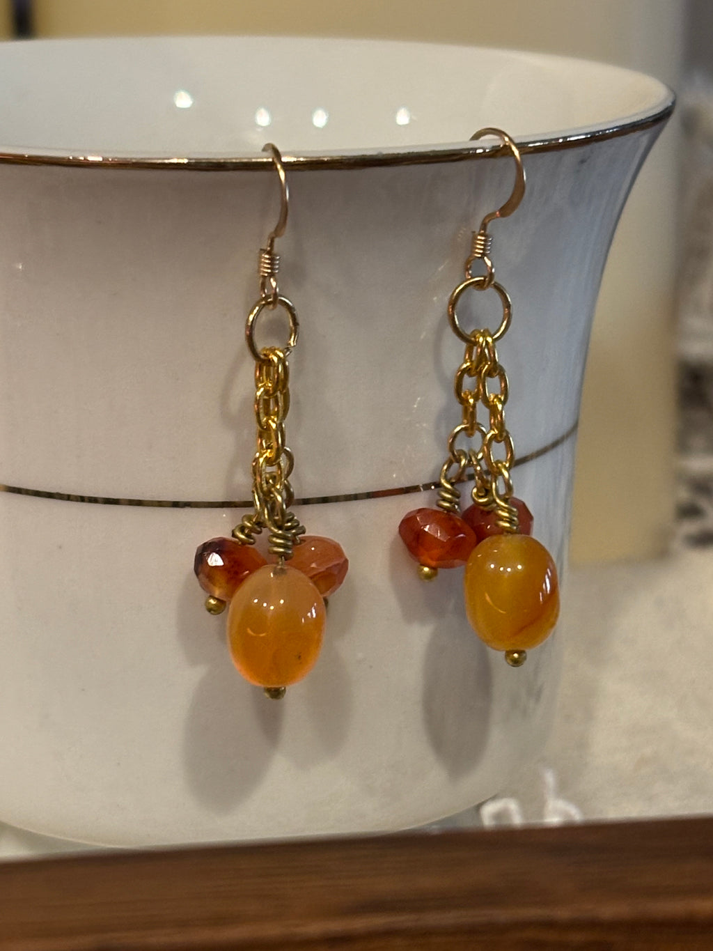 Carnelian Dragon Tears Earrings – Boho Mystical Gemstone Dangles