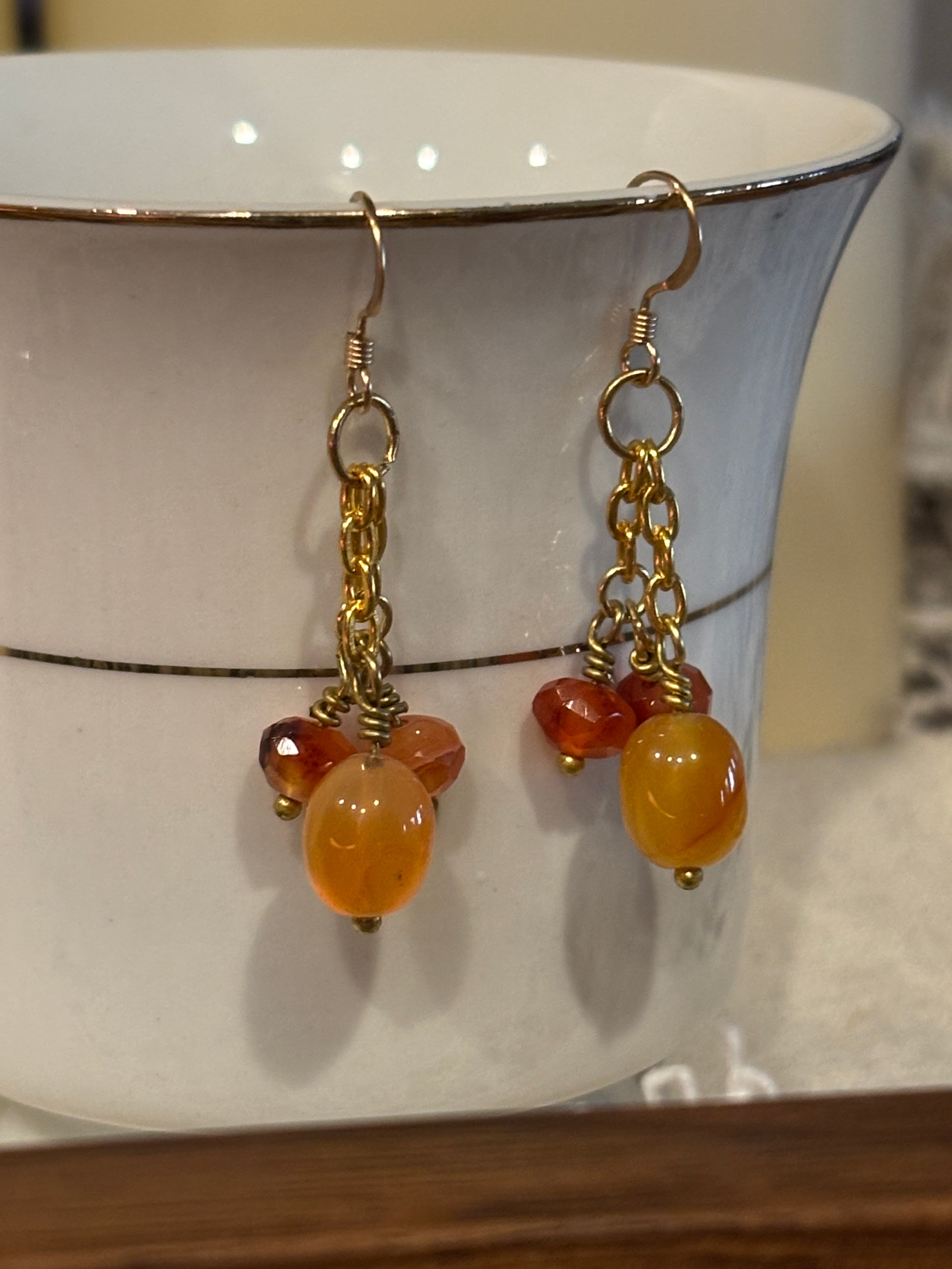 Carnelian Dragon Tears Earrings – Boho Mystical Gemstone Dangles