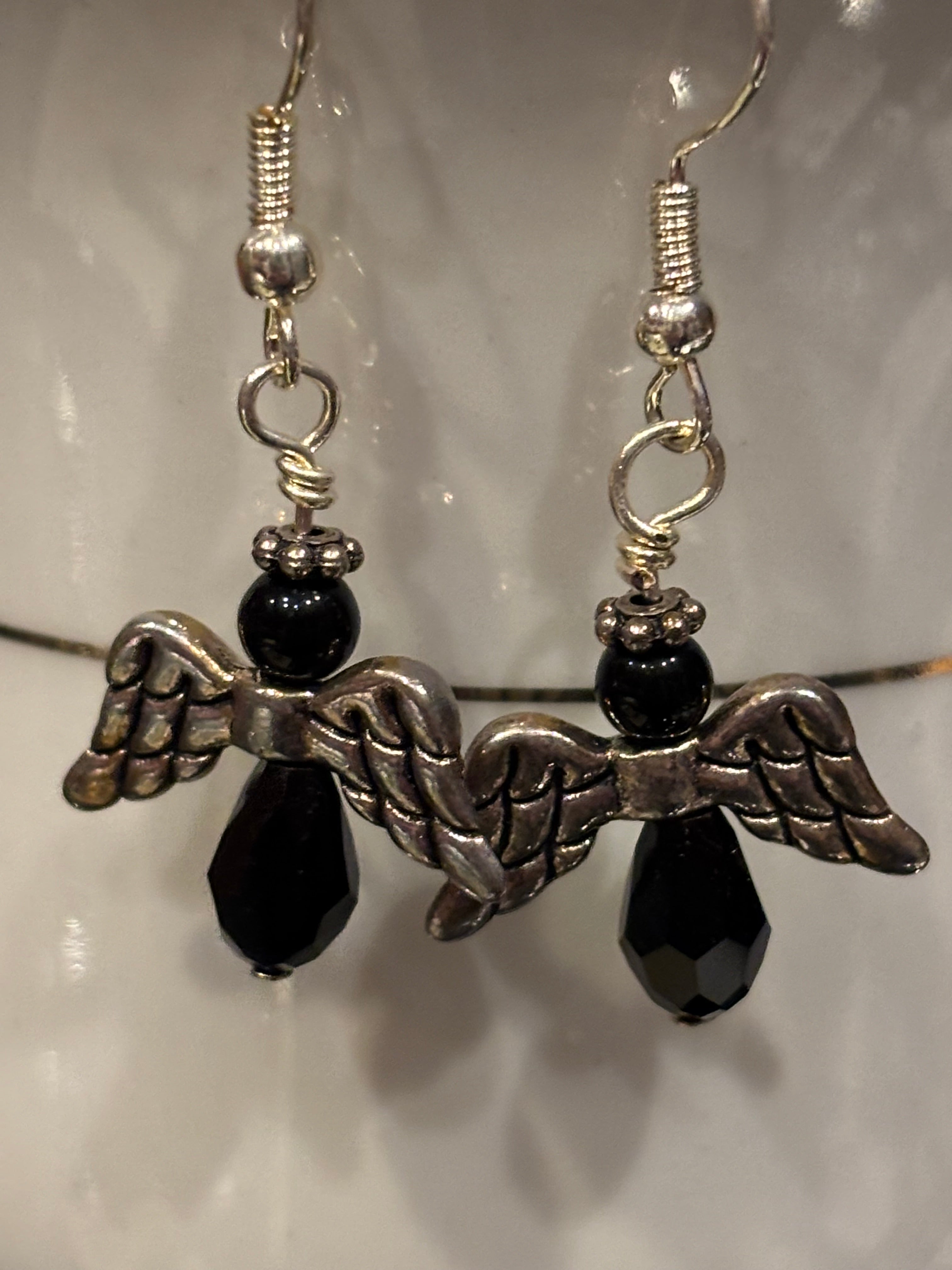 Angels of Mercy Earrings, Guardian Angel Dangle Earrings, Handmade Angel Jewelry in Multiple Colors, Comfort Gift, Spiritual Earrings