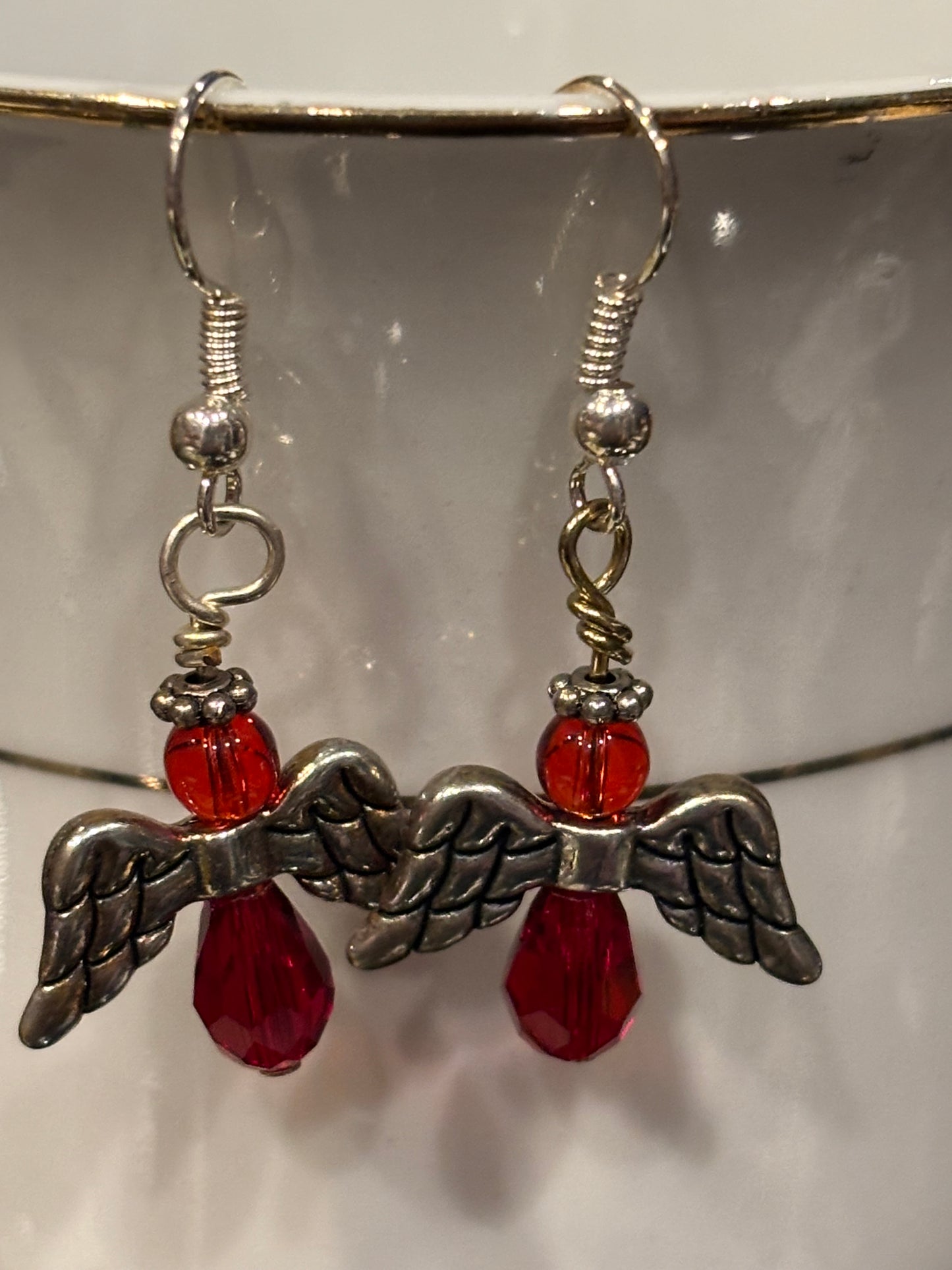 Angels of Mercy Earrings, Guardian Angel Dangle Earrings, Handmade Angel Jewelry in Multiple Colors, Comfort Gift, Spiritual Earrings
