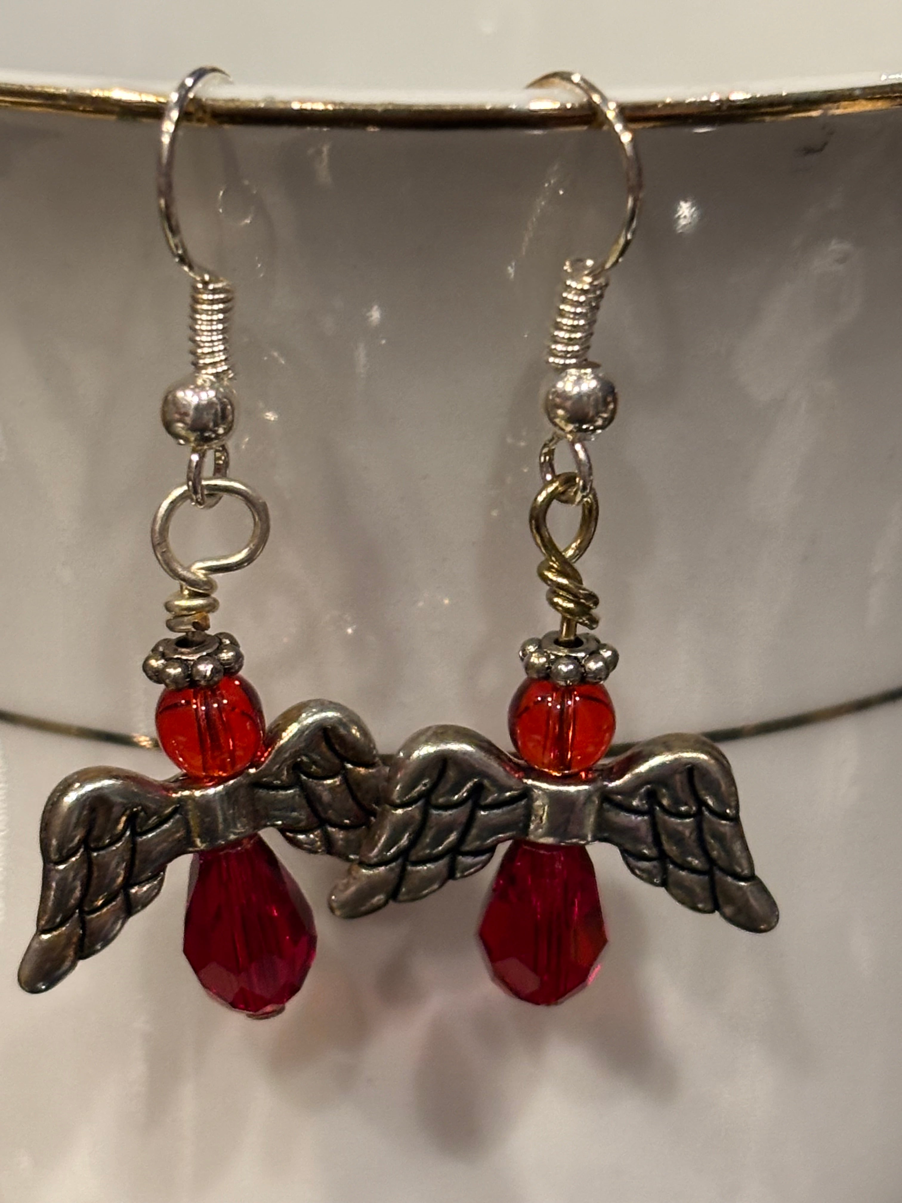 Angels of Mercy Earrings, Guardian Angel Dangle Earrings, Handmade Angel Jewelry in Multiple Colors, Comfort Gift, Spiritual Earrings