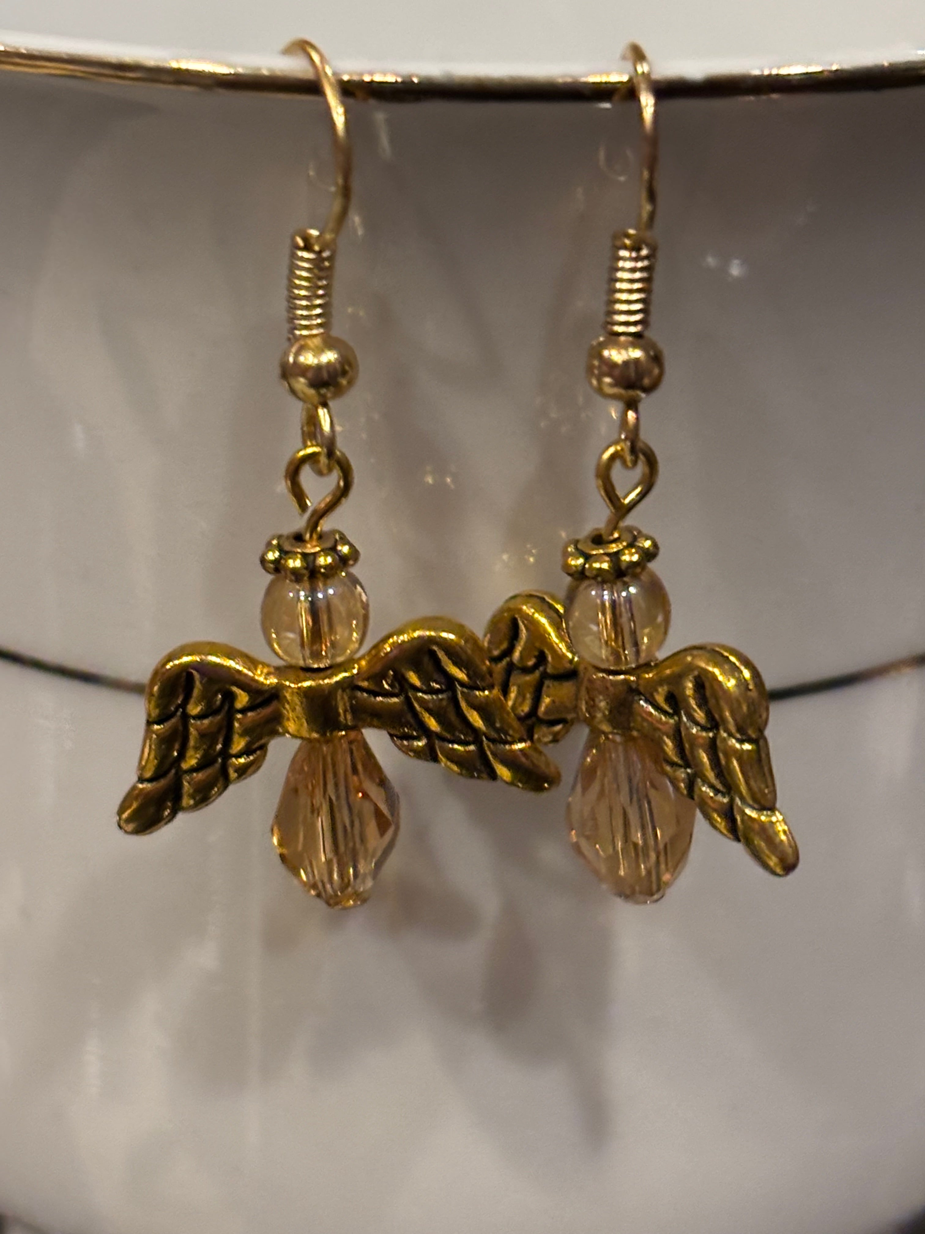 Angels of Mercy Earrings, Guardian Angel Dangle Earrings, Handmade Angel Jewelry in Multiple Colors, Comfort Gift, Spiritual Earrings