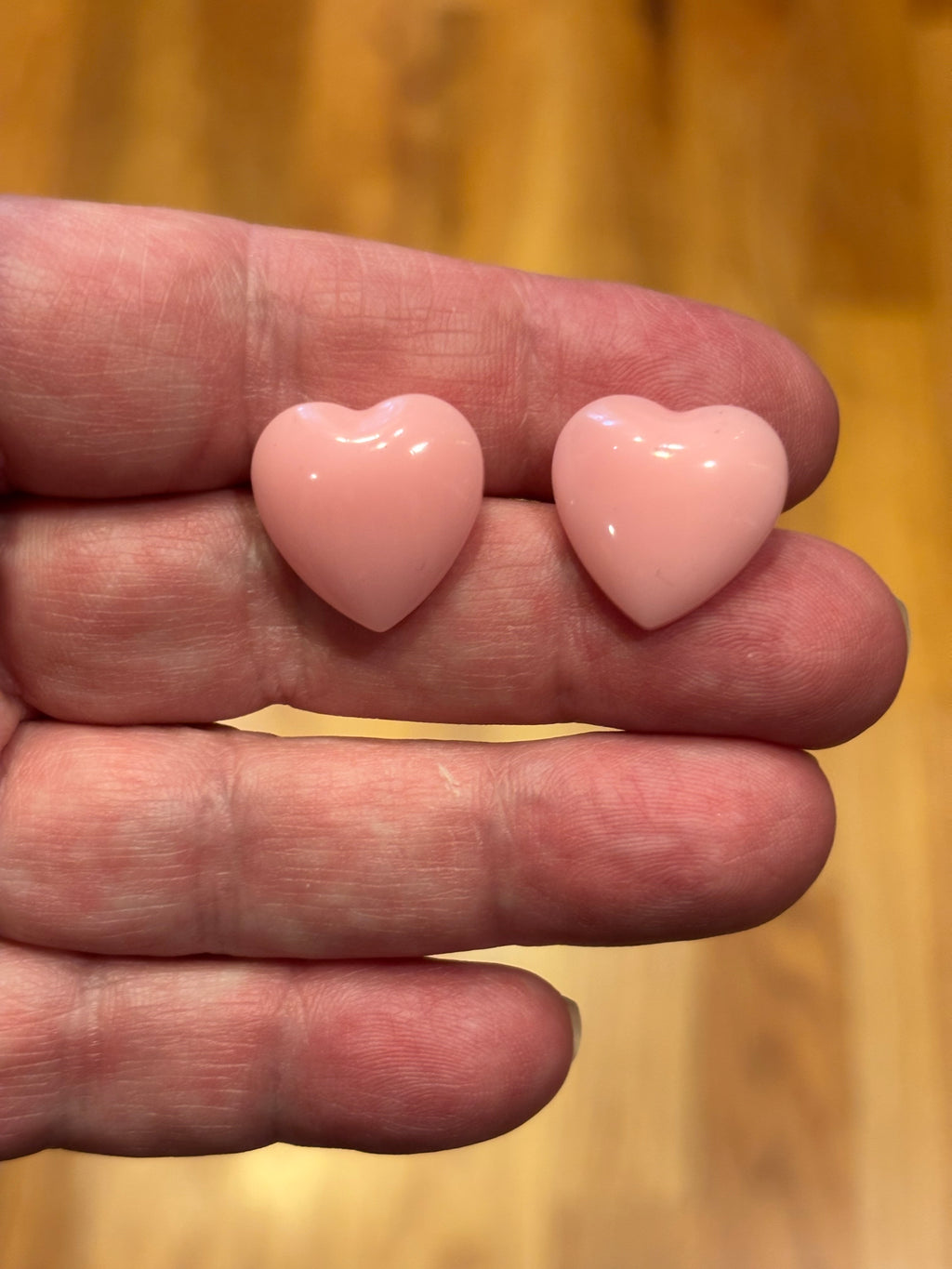 Puffy Heart Resin Stud Earrings – Pink Heart Studs, Cute Minimal Heart Earrings, Handmade Resin Jewelry, Valentine’s Day Gift for Her