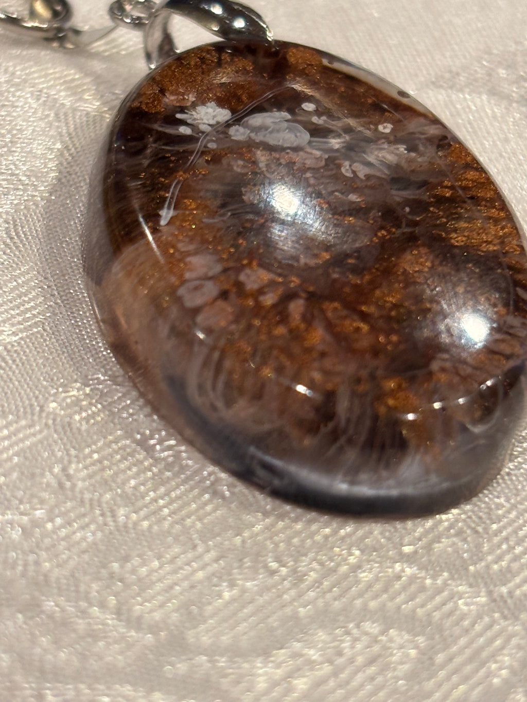 Oval Copper Speckled Resin Keychain with Tassel – Handmade Earthy Boho Key Ring, Unique Artisan Bag Charm Gift