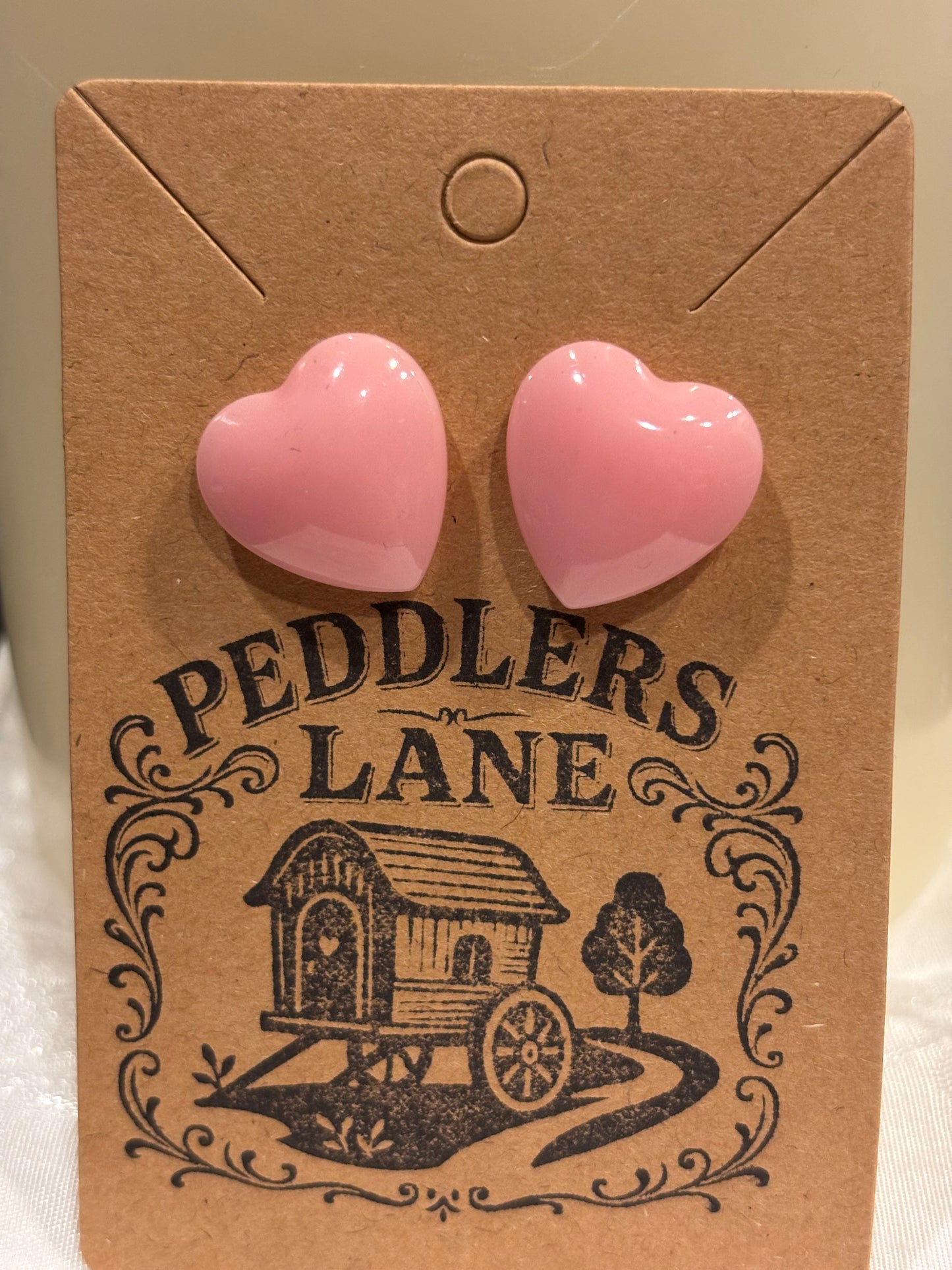 Puffy Heart Resin Stud Earrings – Pink Heart Studs, Cute Minimal Heart Earrings, Handmade Resin Jewelry, Valentine’s Day Gift for Her