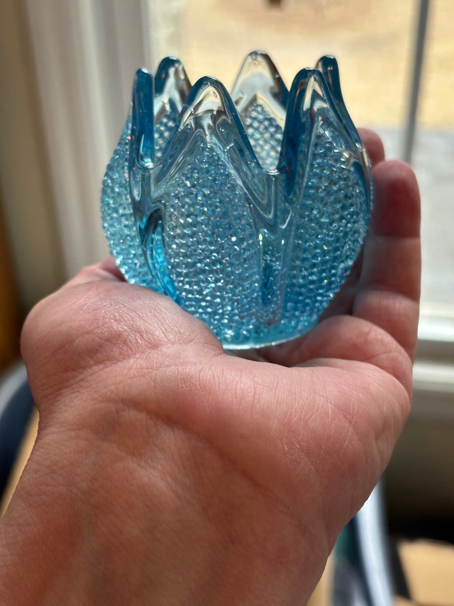 Ocean Glow Resin Candle Holder | Handmade Coastal Decor | Blue Glass Effect Tealight Holder | Unique Gift for Her | Beach House Decor