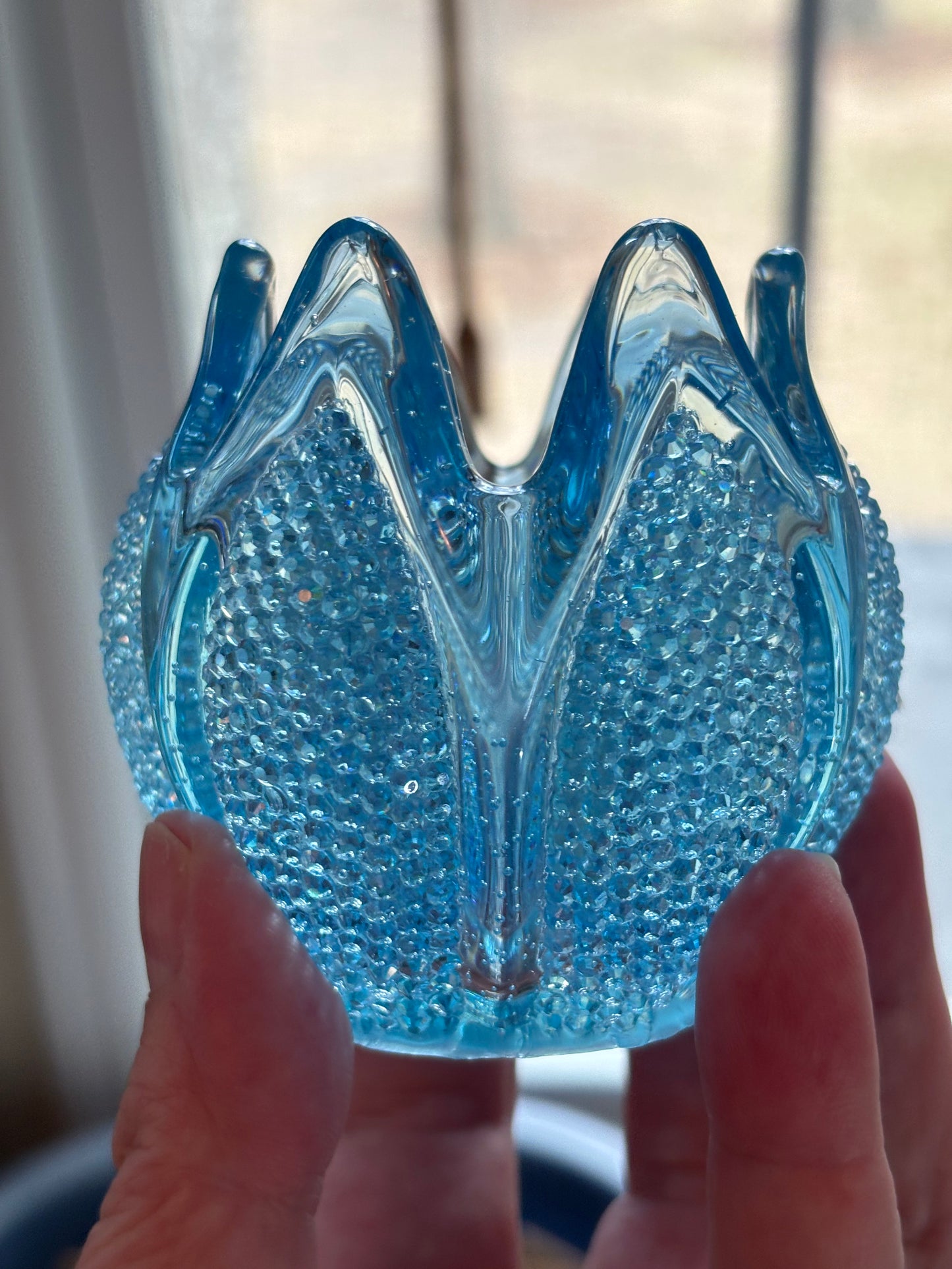 Ocean Glow Resin Candle Holder | Handmade Coastal Decor | Blue Glass Effect Tealight Holder | Unique Gift for Her | Beach House Decor