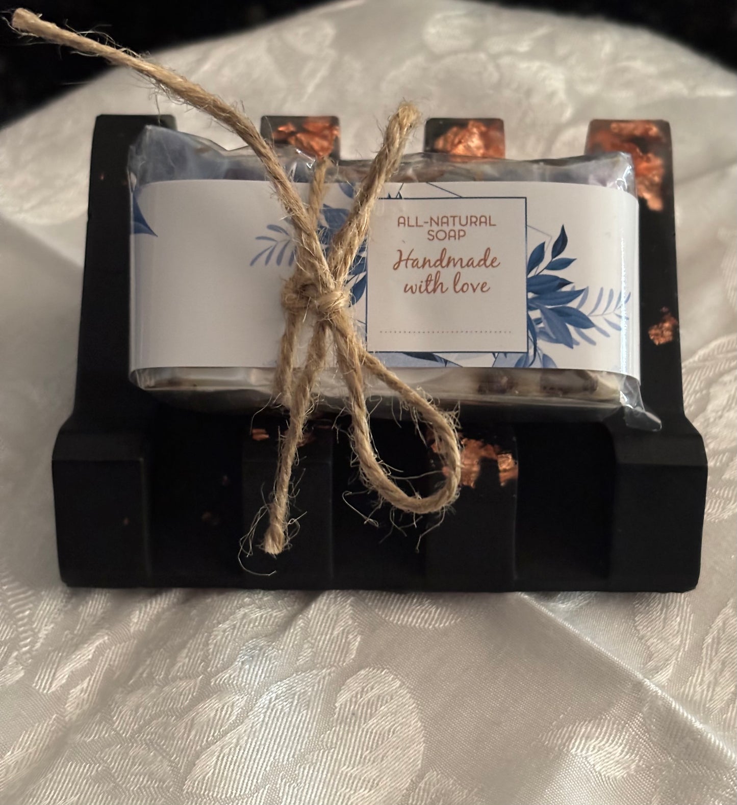 Black and Copper Soap Holder, Handmade Soap Saver, Modern Bathroom Decor, Artisan Bath Accessories