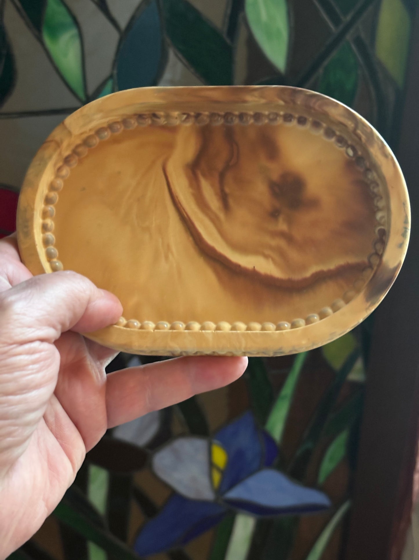 Warm Neutral Ceramic Resin Jewelry Tray | Handmade Trinket Dish | Earth Tone Decor | Ring Dish | One-of-a-Kind Gift for Her