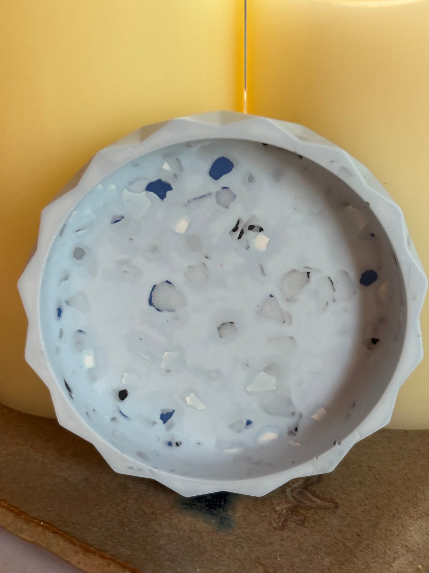 Minimalist Trinket Dish, Terrazzo Jewelry Dish, Handmade Eco Resin Catchall Tray, Ring Dish, Modern Decor, Neutral Home Accent