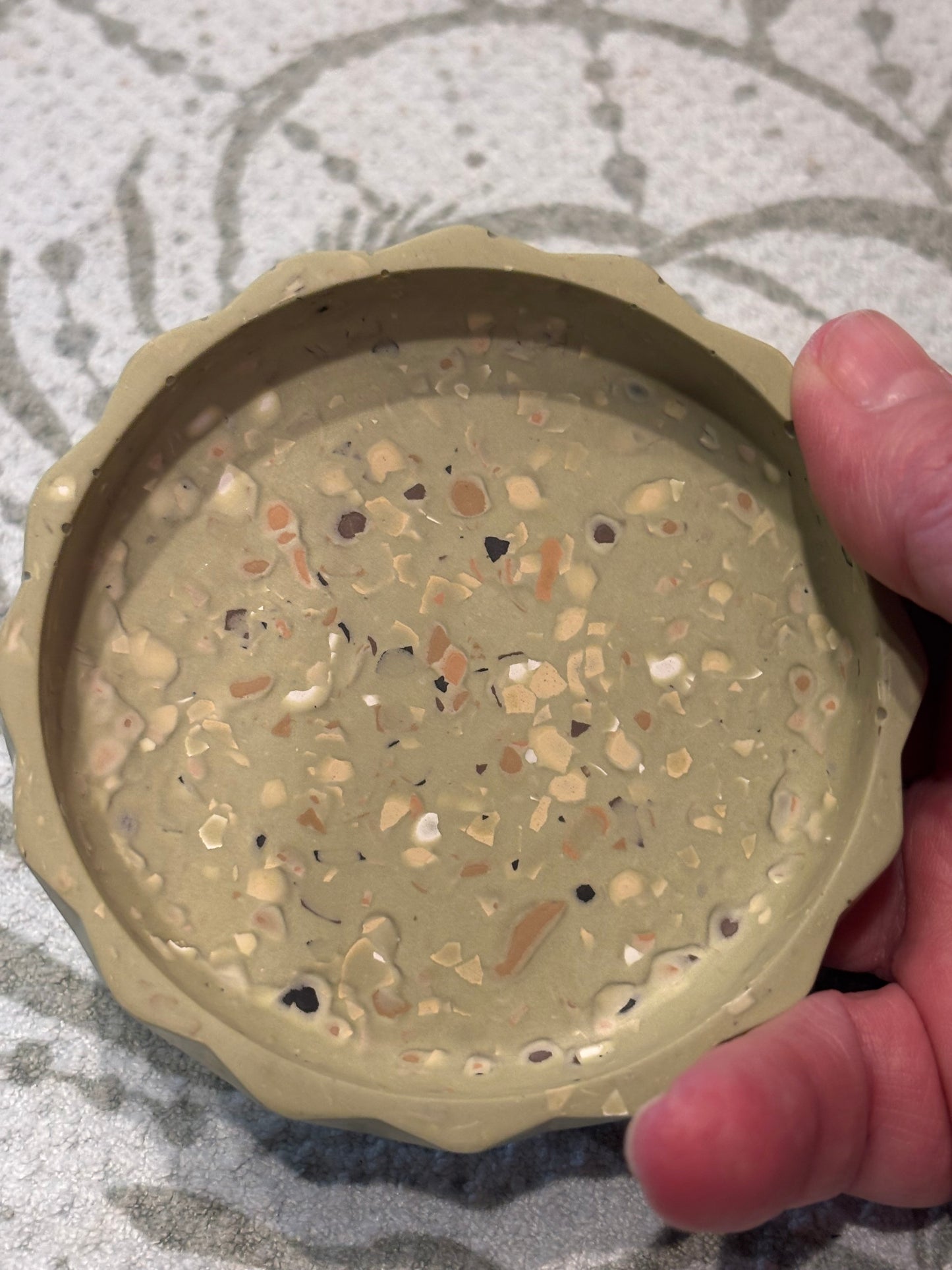 Handmade Neutral Terrazzo Jewelry Tray