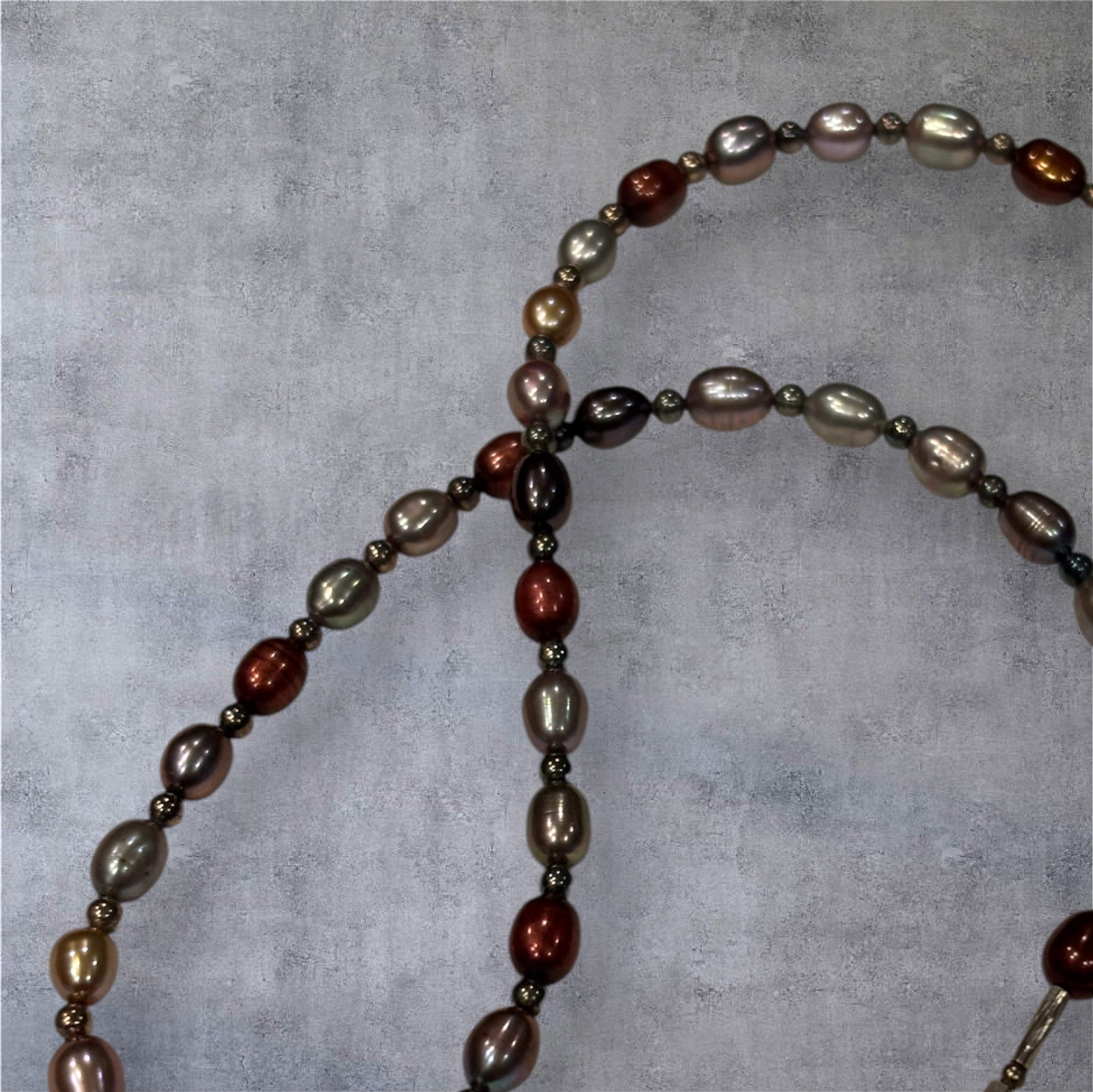 Multi-Color Freshwater Pearl Necklace, 16 Inch with Lobster Clasp, Iridescent Pearl Jewelry, Elegant Everyday Necklace