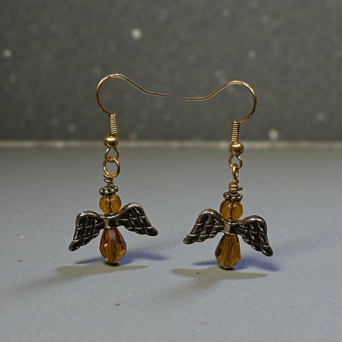 Angels of Mercy Earrings, Guardian Angel Dangle Earrings, Handmade Angel Jewelry in Multiple Colors, Comfort Gift, Spiritual Earrings