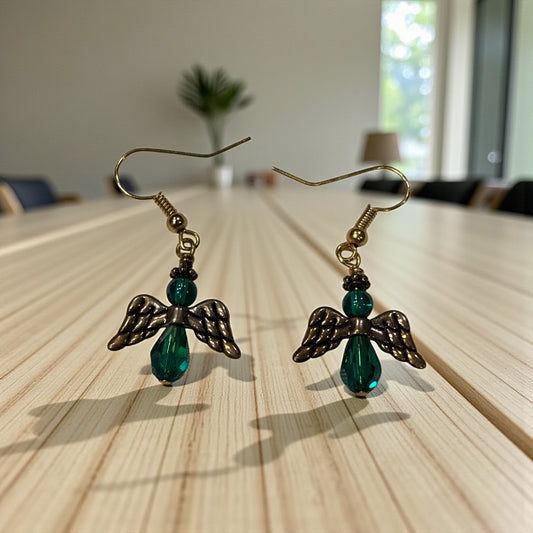 Angels of Mercy Earrings, Guardian Angel Dangle Earrings, Handmade Angel Jewelry in Multiple Colors, Comfort Gift, Spiritual Earrings