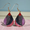 Teardrop Resin Earrings, Pink Purple Navy Swirl Dangle Earrings, Glitter Resin Jewelry, Lightweight Statement Earrings, Handmade Gift