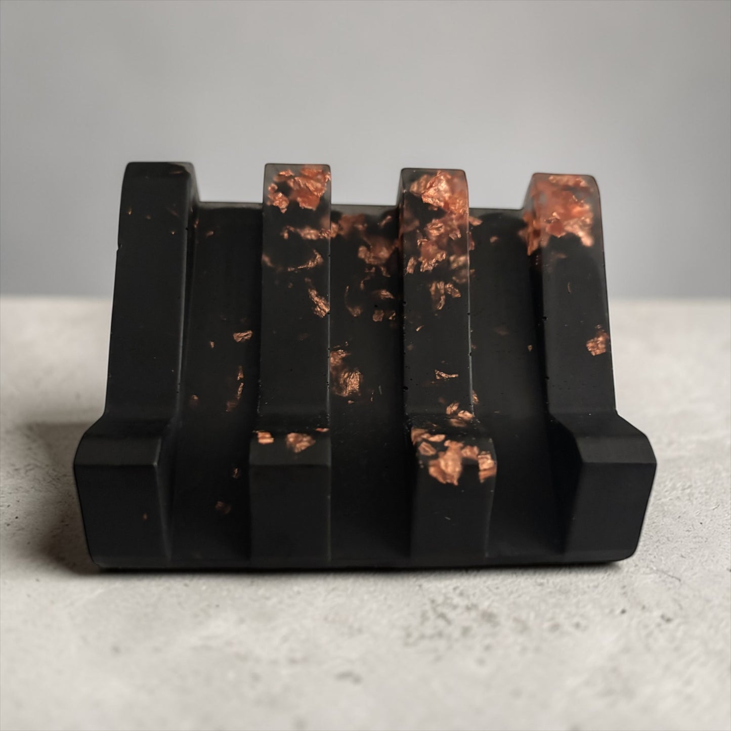 Black and Copper Soap Holder, Handmade Soap Saver, Modern Bathroom Decor, Artisan Bath Accessories
