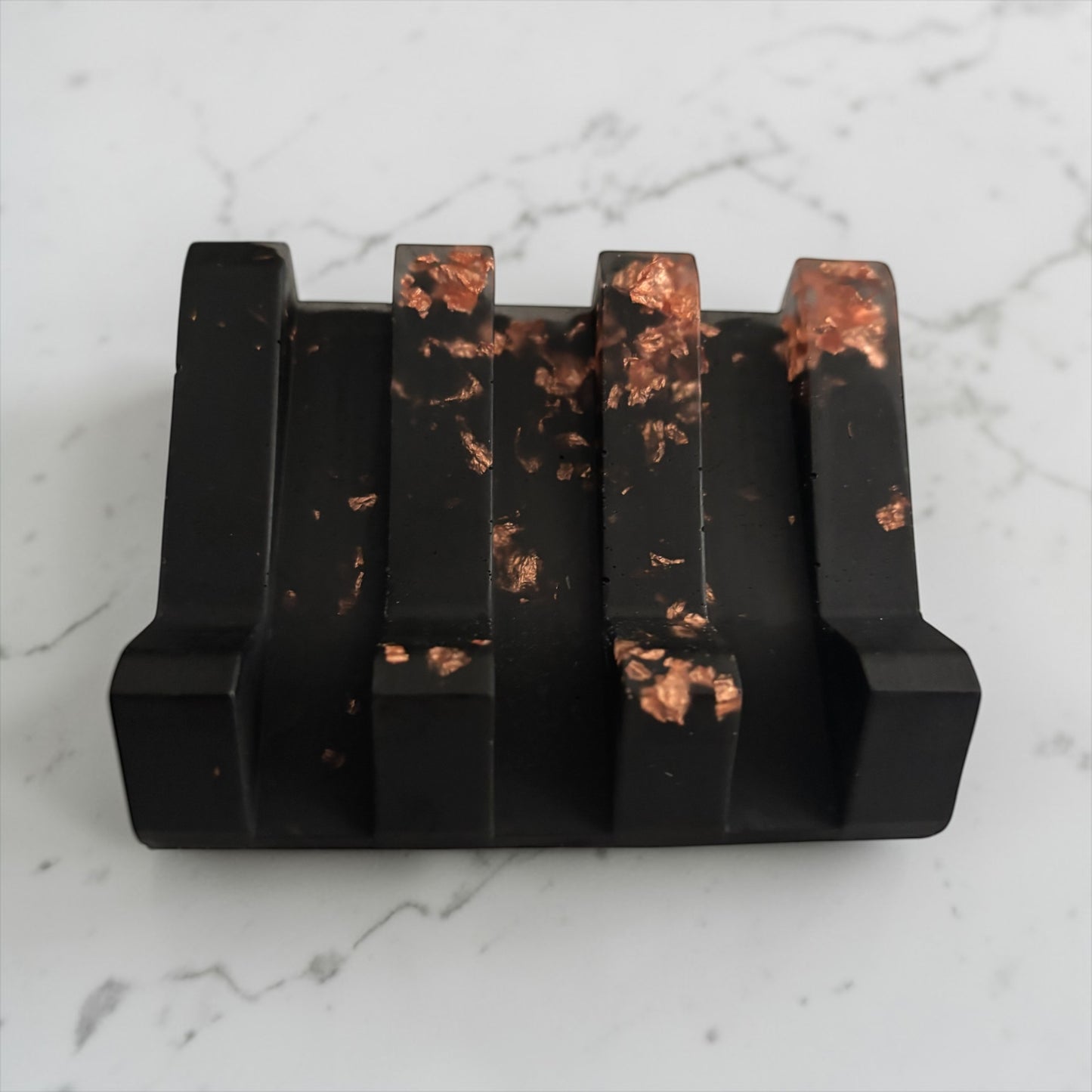 Black and Copper Soap Holder, Handmade Soap Saver, Modern Bathroom Decor, Artisan Bath Accessories